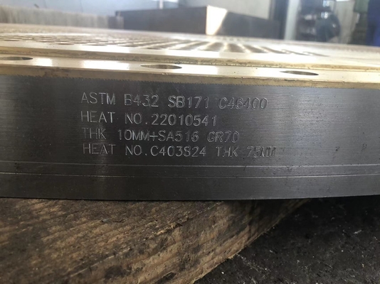 ASTMC46400 Messing buisplaat 12 mm exploderende buisplaten gebonden platenwarmtewisselaar