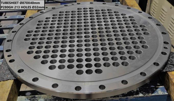Titanium Gr1 Gr2 warmtewisselaar buisplaat SA182 F304L F316L beklede plaat buisplaten